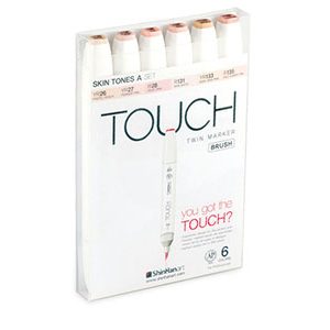 TOUCH TWIN X 6 BRUSH MARKER SET [Skin Tones A]