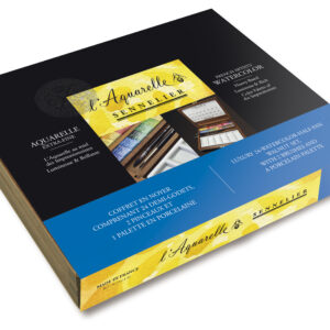 CAJA DE MADERA DE ACUARELA X 24 1/2 PASTILLAS SENNELIER