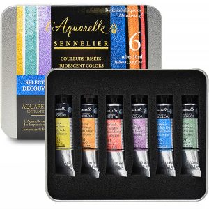 L'Aquarelle X6 iridescent( acuarela iridiscente sennnelier)