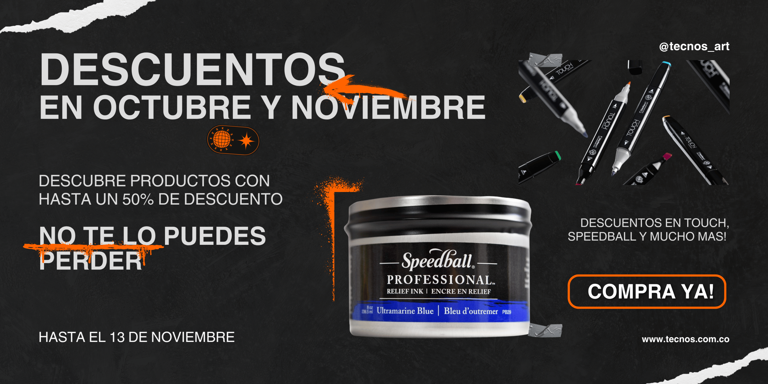 Black Orange Modern Fashion Discount Medium Banner