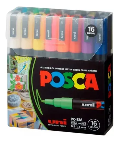 MARCADORES POSCA X 16 COLORES