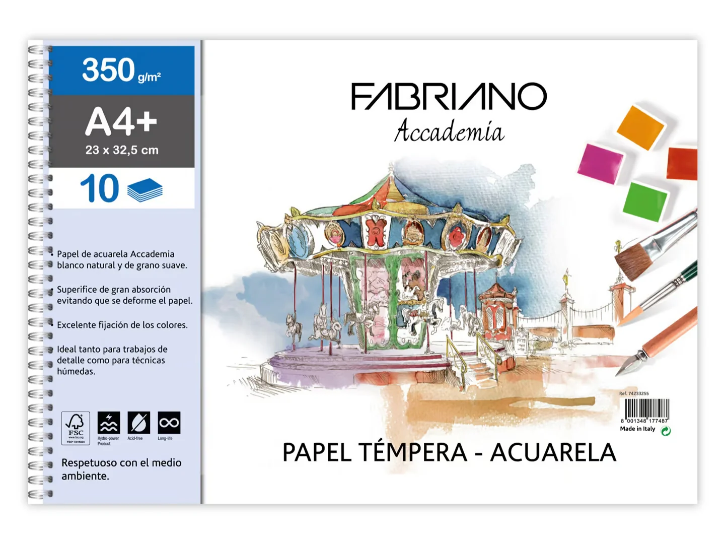 BLOCK FABRIANO ACCADEMIA A4 350GRS