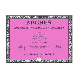 BLOCK ACUARELA ARCHES GRANO SATINADO 26CM X 36CM 300GR