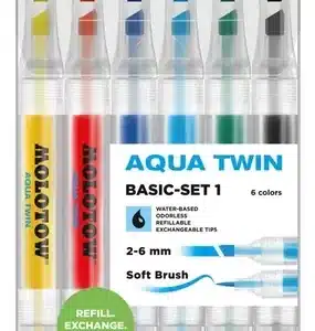 MARCADORES AQUA TWIN BASIC-SET 1 X 6 MOLOTOW